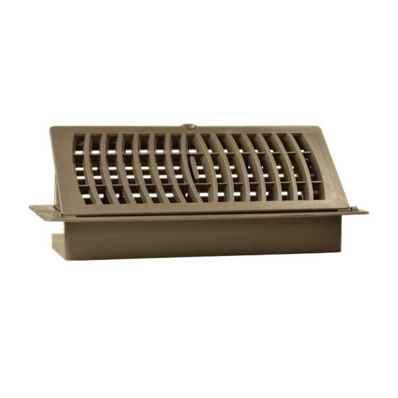 Tan Plastic Pop-Up Floor Register with Deflector, 4 x 12 Inch
