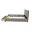 Lit de tête de lit moderne capitonné en polyfibre gris avec rangement pour lit double