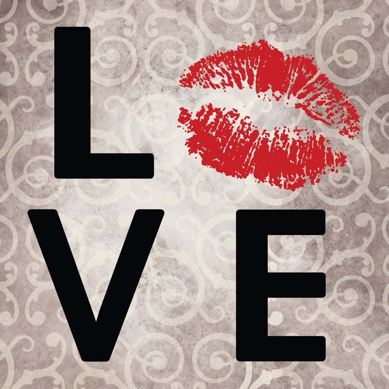 Love Lips - Wrapped Canvas Print, 30cm H x 30cm W 