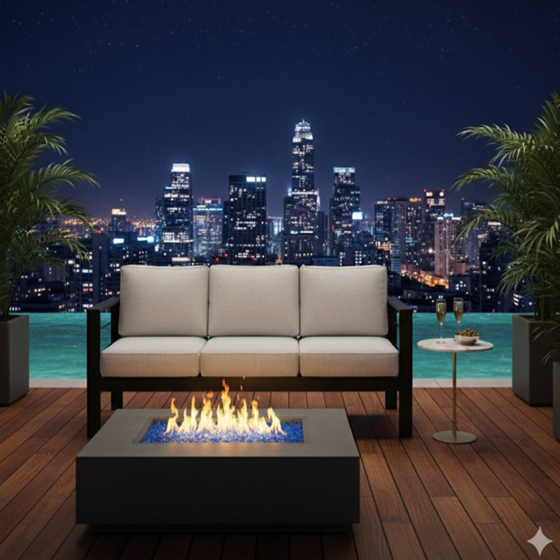 73 - Inch All Weather Aluminum Patio , 3 Seat With Thick Gray Cushions, Impact Structure, Rated Machine Washable 73" Outdoor Couch Featuring Black Frame And 900 Lbs Weight Capacity, Fade Proof, Zero