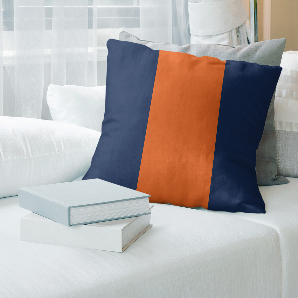 Soft Chenille Throw Pillow Covers with Stitched Edge (Set of 2) Gracie Oaks Color: Orange, Size: 26 x 26