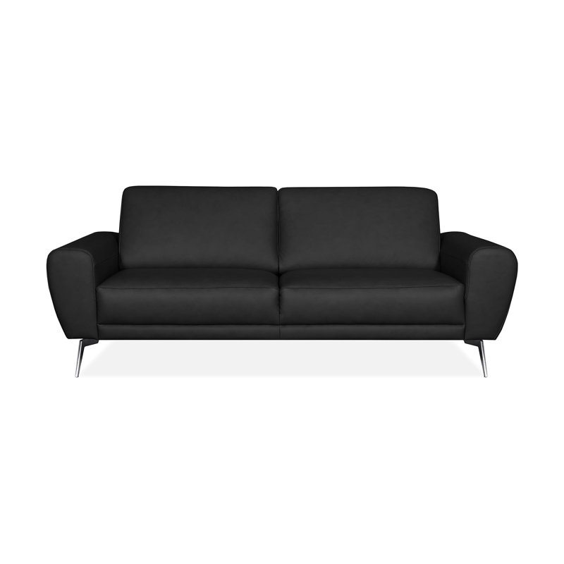 Kilmarnock Genuine Leather 3-seater Sofa, Black