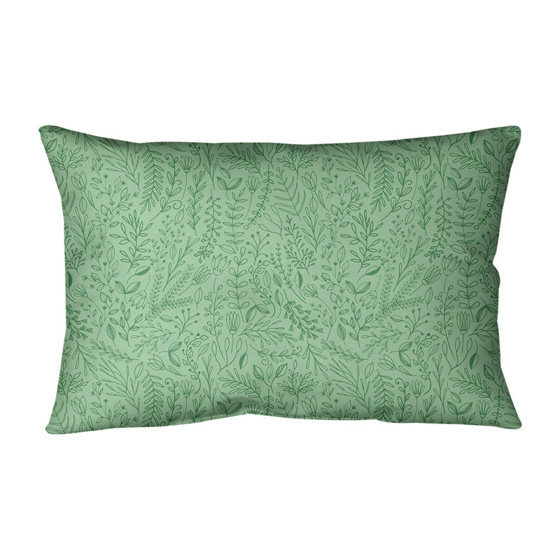 Coton rectangulaire Katelyn Elizabeth Ditsy, Bourre en polyester, Vert