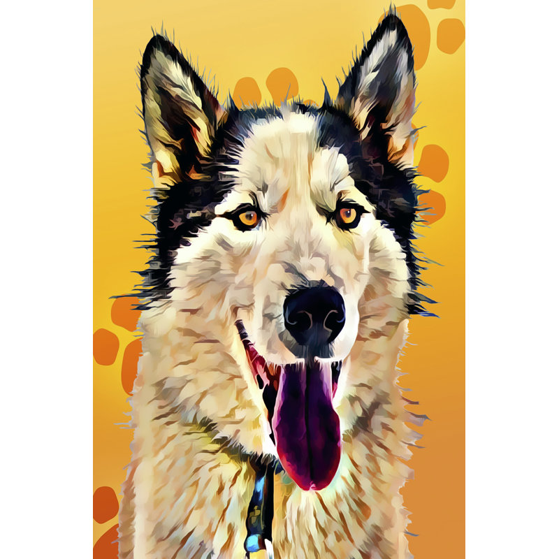 Pop Dog XIII by Kim Curinga - Wrapped Canvas Painting, 30cm H x 20cm W