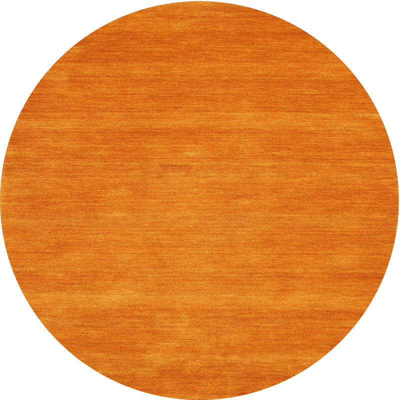 Tapis contemporain orange, Rond 5 pi