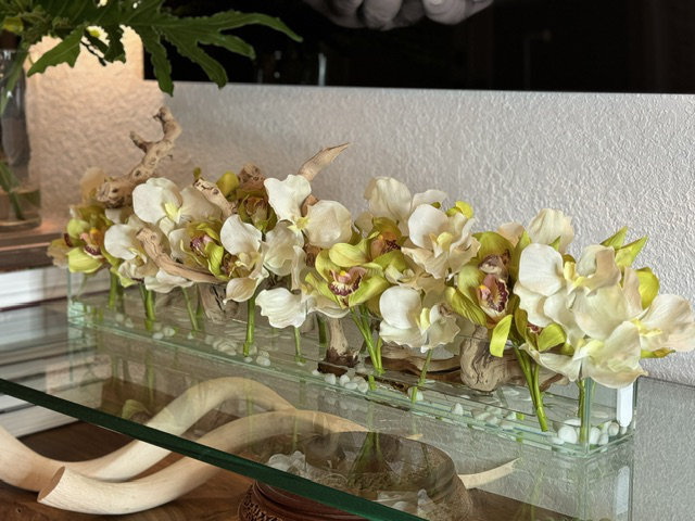 Mixed Floral Arrangement in Vase, 8" H x 48" W x 6" D