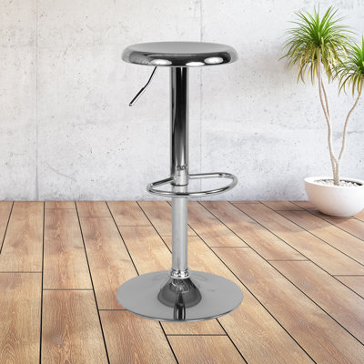 Yuvaan Retro Metal Backless Adjustable-Height Barstool