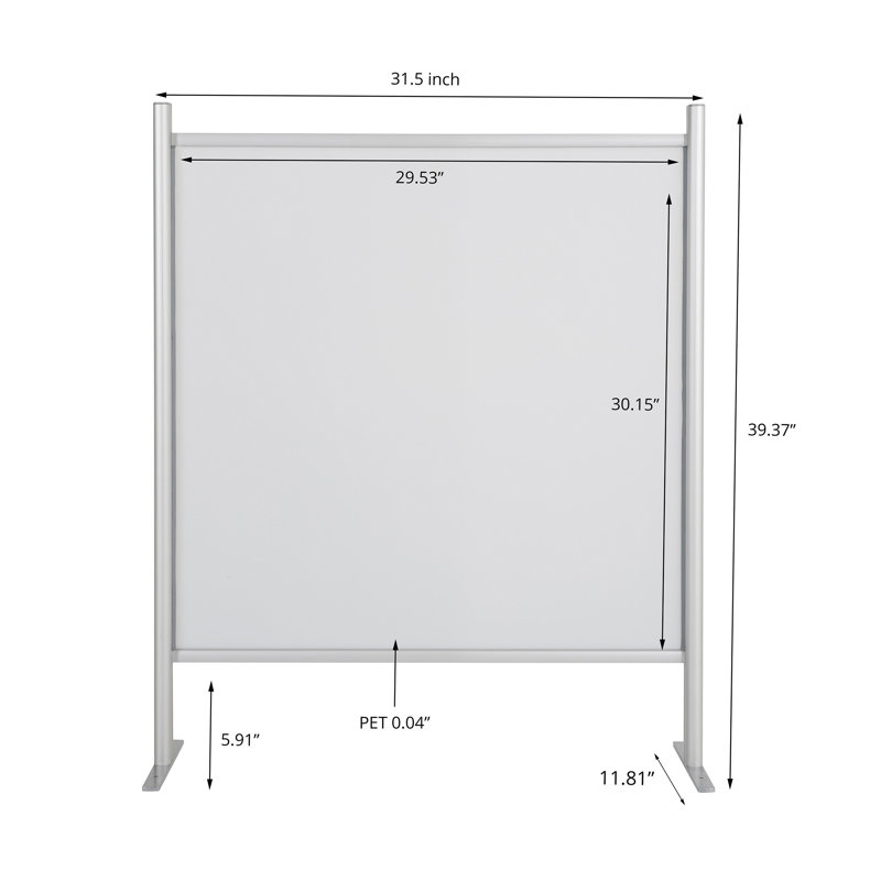 Clear Desk Dividers, 39.37" H x 31.50" W x 11.81" D