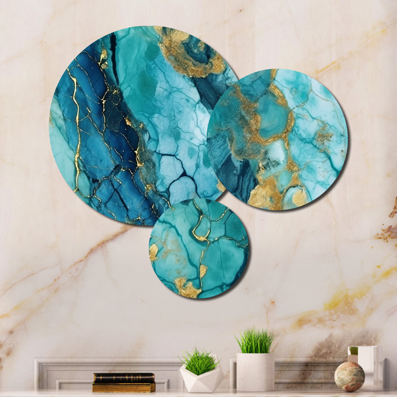 Turquoise de luxe abstrait, art fluide VII