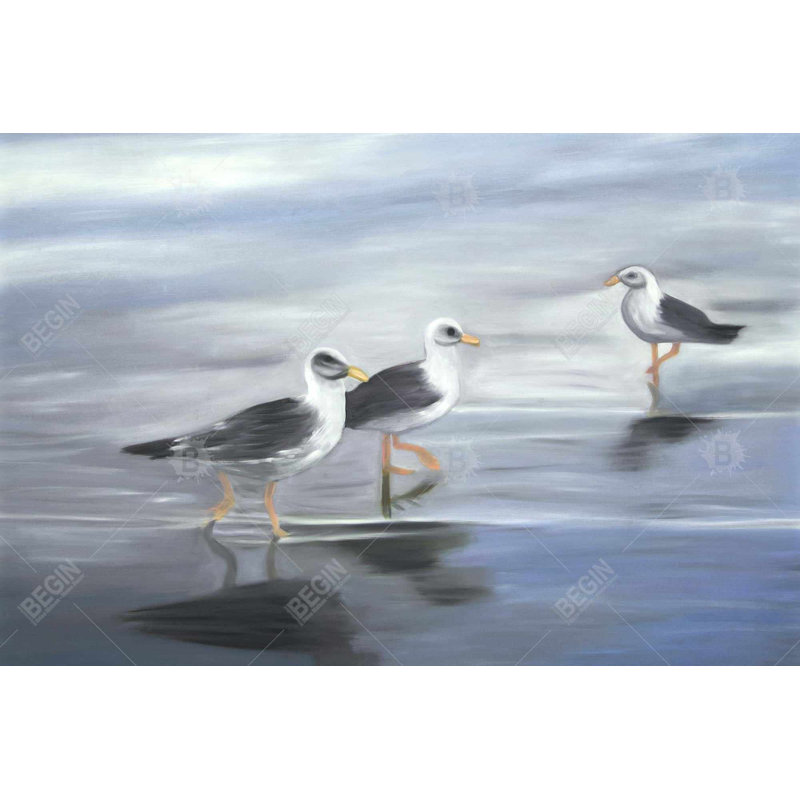 " Three Gulls ", 36" H x 24" W