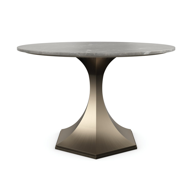 Top Brass Round Stone Dining Table