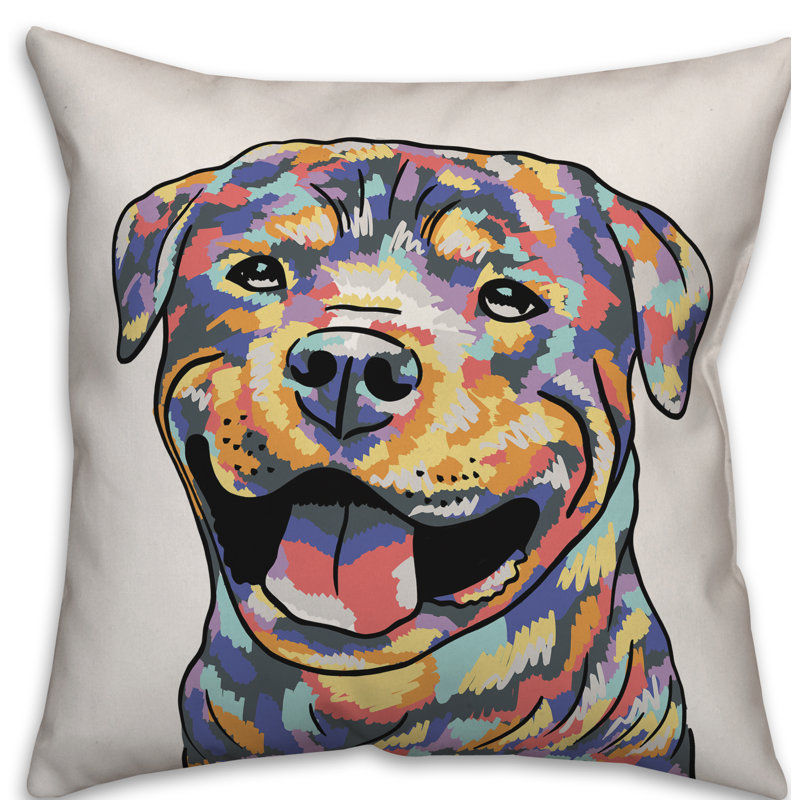  Rottweiler Throw Pillow, 18" x 18", No Fill