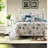 Luxurious Reversible Bedding Sets, Polyester Microfiber, Coastal Blue Design For King