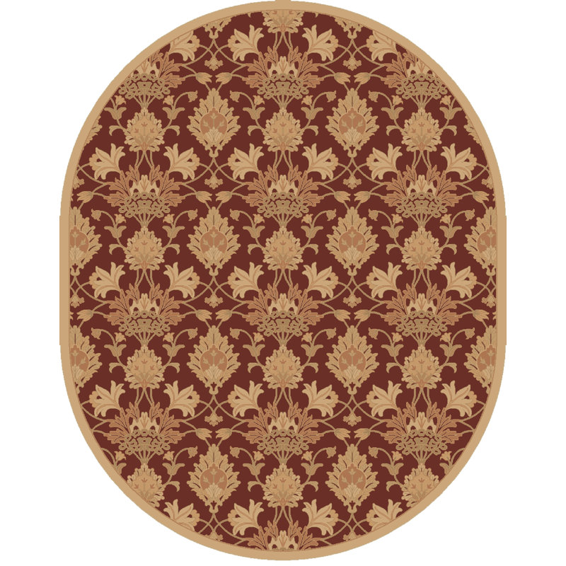 Beige/brun Tapis décoratif en laine Touffeté à la main à motif floral Higate, Rectangle 5 pi x 8 pi