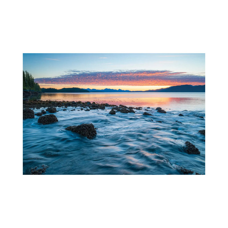 Landscape With Coastline Under Moody Sky At Sunset, British Columbia, Canada by Panoramic Images - Wrapped Canvas Gallery-Wrapped Canvas Giclée
