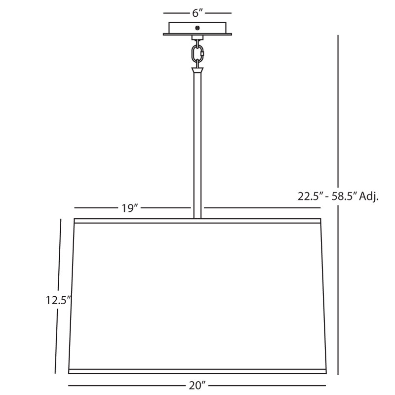 Lustre tambour simple à 3 lumières Echo