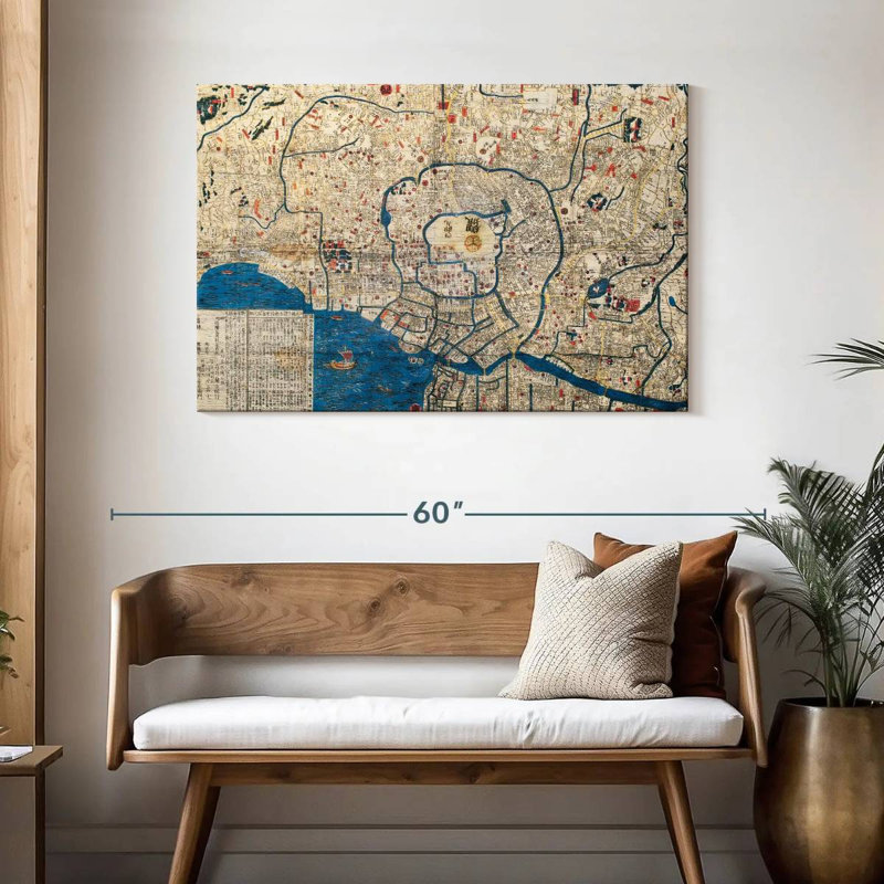 Aliaz Old Tokyo Map, 30" H x 45" W