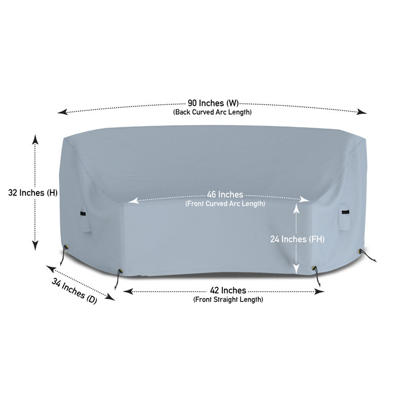 Outdoor Cover, 81.3cm H x 228.6cm W x 86.4cm D, Grey