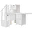 Structure de lit mezzanine simple avec bureau et tiroirs doubles en bois de pin massif blanc pour une chambre à coucher exquise-1170313998