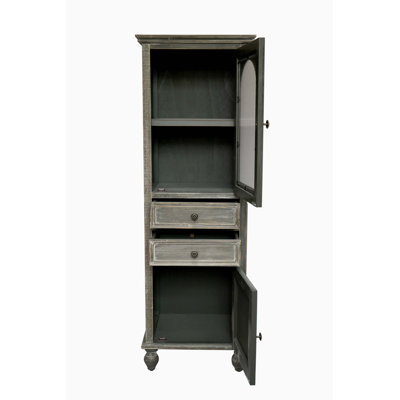 Farmhouse Slim Tall Linen Cabinet with Drawers and Doors, Freestanding Bathroom Storage