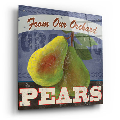  «Pears» par Fiona Stokes-Gilbert, art mural en verre acrylique, 24 po x 24 po