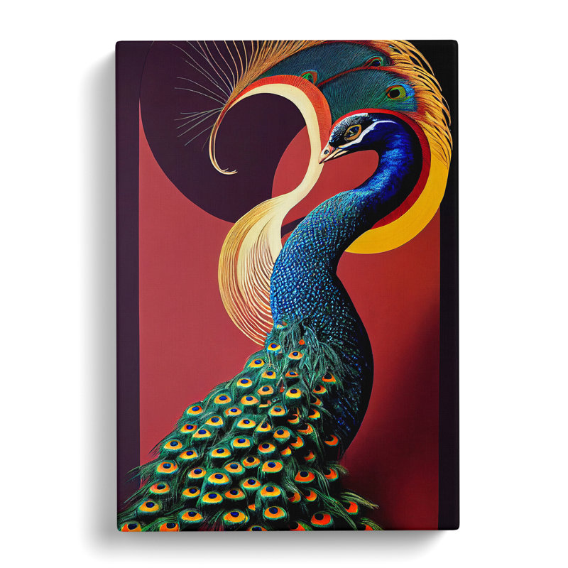 Classy Peacock - Wrapped Canvas Print, 50cm H x 35cm W