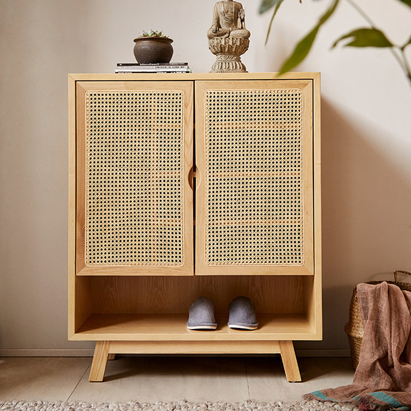 Chinese Style Simple Shoe Cabinet Side Cabinet 17 Pair Shoe Storage Cabinet