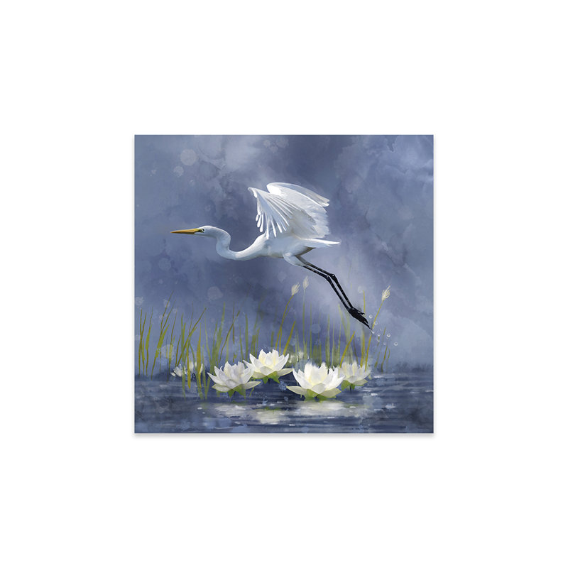 Egret Dawn Flight, impression sur verre acrylique