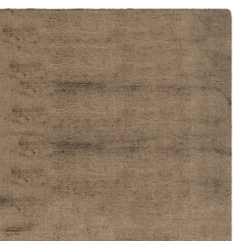 Tapis brun en viscose fait à la main Endora, Rectangle 5 pi x 8 pi
