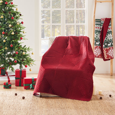 Jeté en velours vert réversible Greenland Home Fashions Riviera - 50 po x 60 po, revêtement en velours hollandais, couche superposée pour canapé ou lit