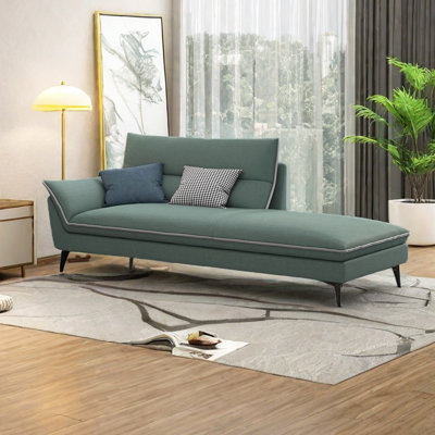 Chaise longue d'intérieur moderne avec pieds en métal rembourrés