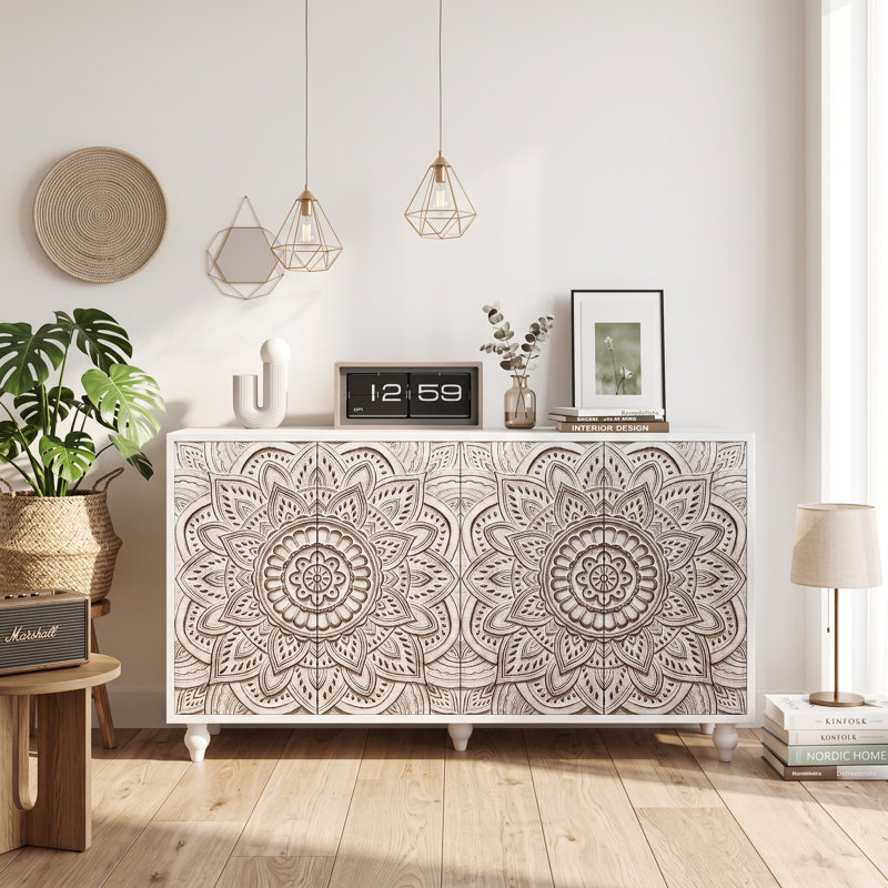 Buffet Bargamin Boho Mandala, Blanc