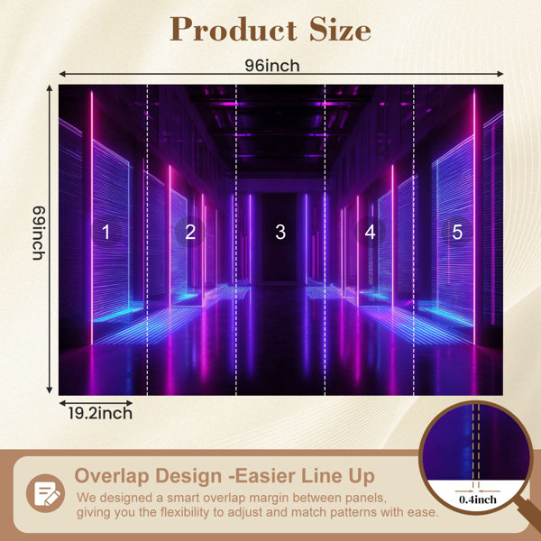 Red Barrel Studio Peel and Stick Wallpaper 3d render blue pink violet ...
