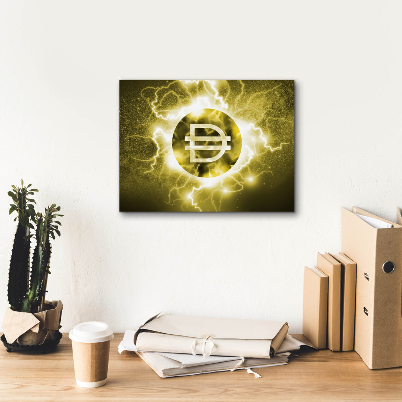 «Crypto Eclipse Dai» par Epic Portfolio, art mural sur toile, H 12 po x l 16 po x P 0,75 po