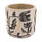 Of 4 Gray Sand - Cement Planters With Brown Botanical Highlights, 4.3X4.3X4 Inches, Add Charm To Entryway Room Interior And Patterns, Complement Bohemian Decor