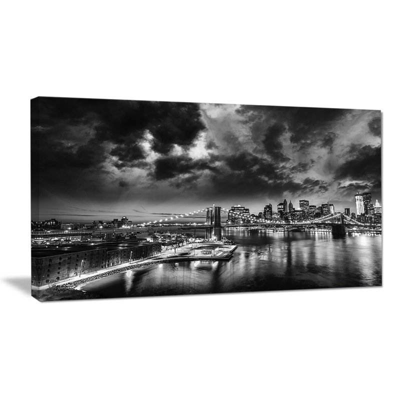 « Amazing Night in New York City Cityscape », reproduction de photo sur toile tendue, H 8 po x l 12 po x P 1 po, Toile tendue