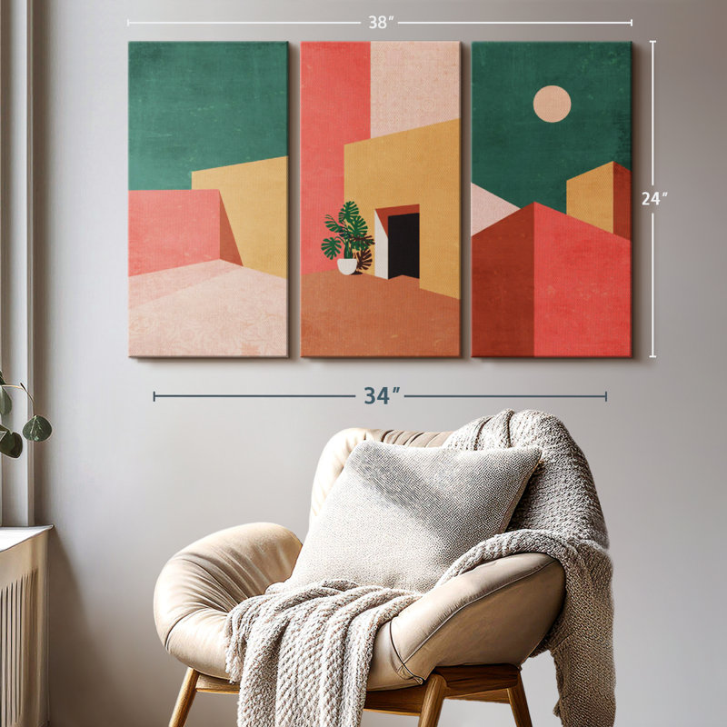 Architecture «Abstract Summer Home Canvas Print» sur, H 38 po x l 24 po