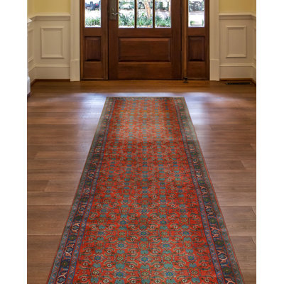 One-of-a-Kind 3'5" X 13'5" 1980s Runner Wool Area Rug in