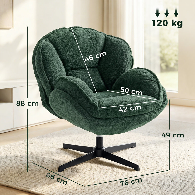 Upholstered Armchair, Green