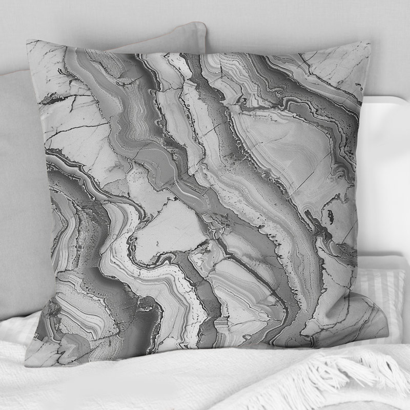 Coussin Grey Marble I - Marble, H 16 po x l 16 po