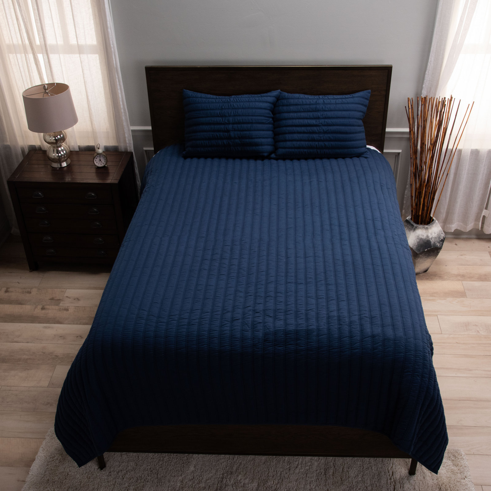 Yazmen Cotton Quilt Set, Queen Quilt + 2 Standard Shams