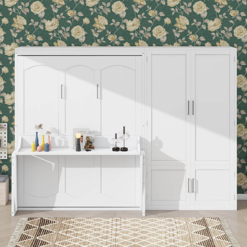 Grand lit escamotable mural avec placard