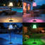 Lampe solaire sur pied solaire rechargeable USB sans fil à intensité variable RVB blanc chaud à DEL pour patio de jardin base ronde 59 po noir