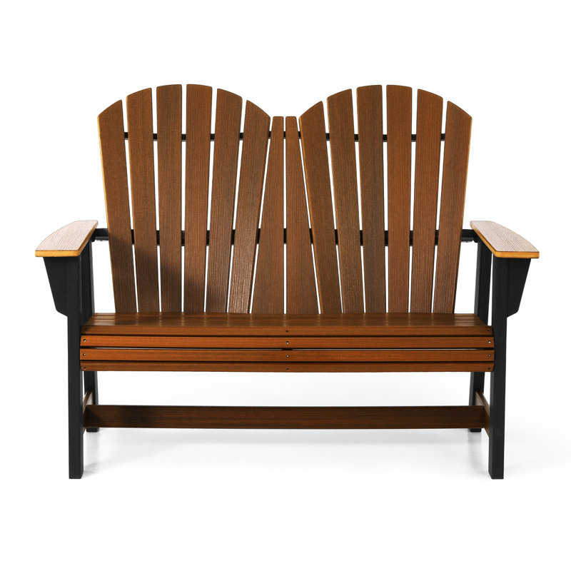 Banc Adirondack de 52 po, noir, Brown/Black