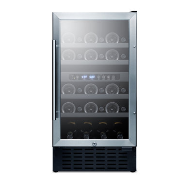 Summit Appliance Dual Zone 17.75 " Built-In and Freestanding 28 Bottle Wine Refrigerator