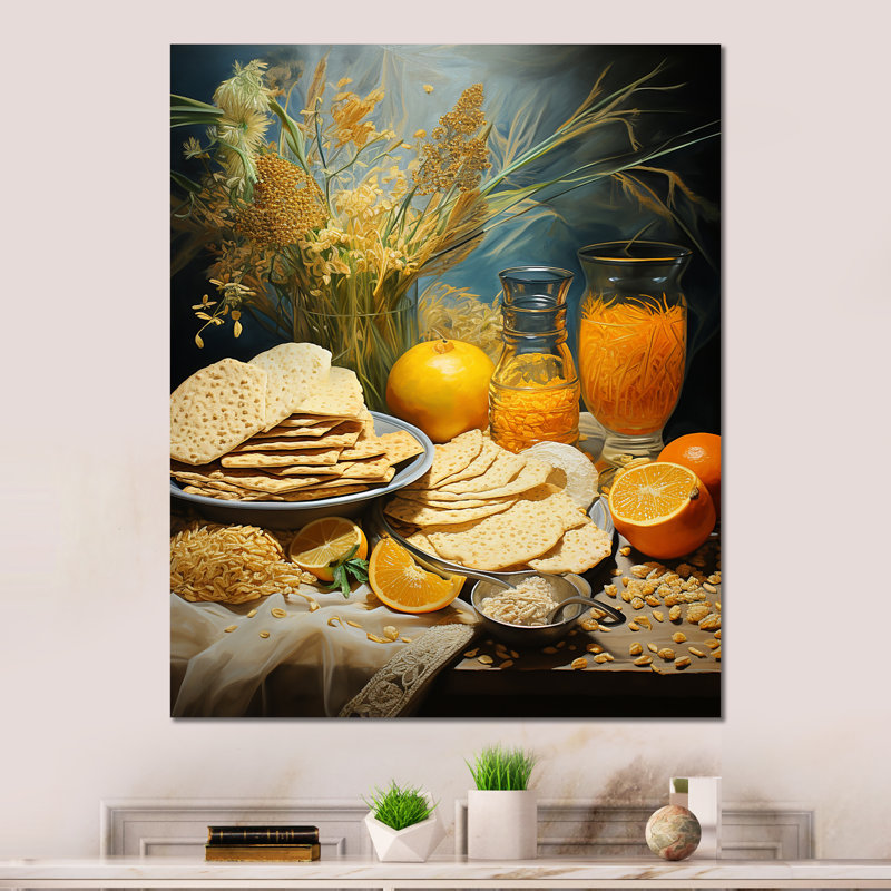 «Judaism Matzah Passover Feast» sur métal, H 32 po x l 24 po x P 1 po