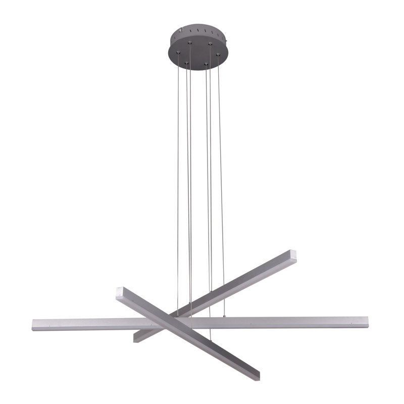 Sirius 40" Silver Aluminum Integrated LED Adjustable Pendant