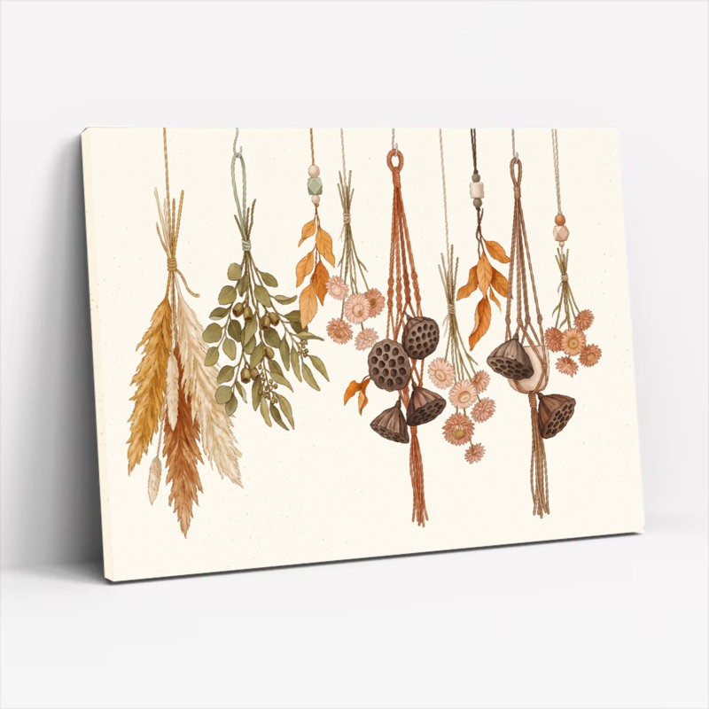 Ensemble de 1 tableau sur toile représentant des herbes séchées, 16"H x 24"W, Wrapped Canvas