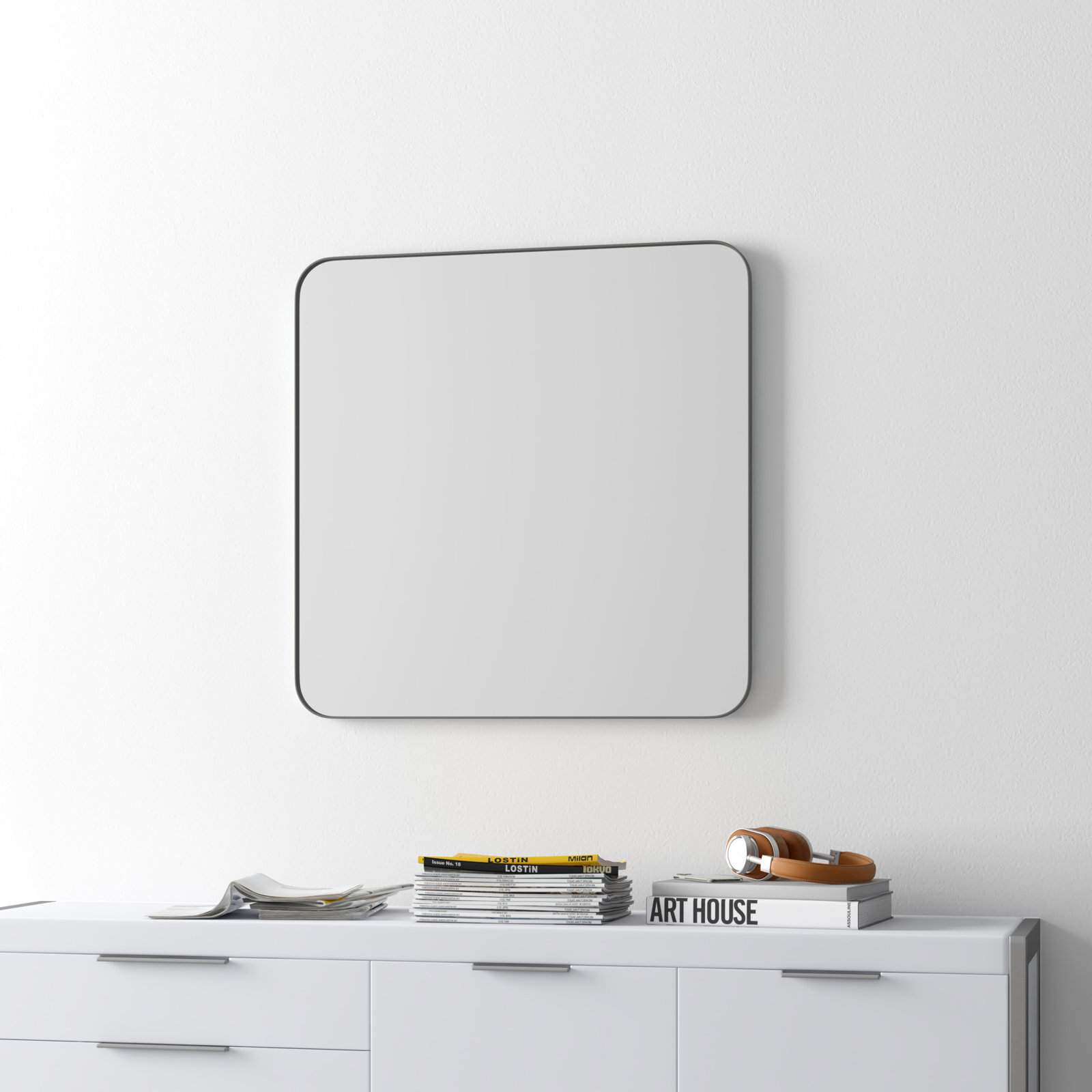 Eaton 34" Mirror, Silver, 34" H x 33.75" W