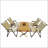 Multi-Function Foldable and Portable Dining Set, 1 Dining Table & 4  Folding Chairs